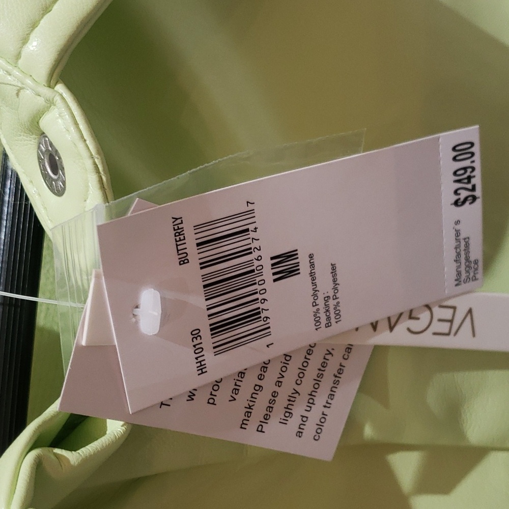 Nwt House of Harlow Lime green faux leather dress medium &small - Picture 4 of 13